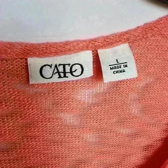 Cato Women's Long Sleeve Knit Top Pink Floral Size L - Picture 6 of 6